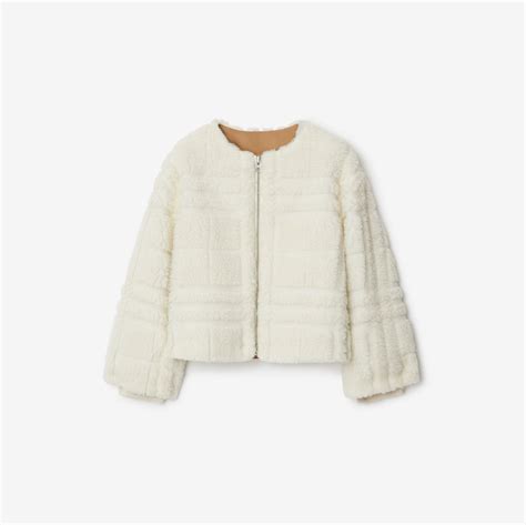 Check Fleece Jacket in Salt 